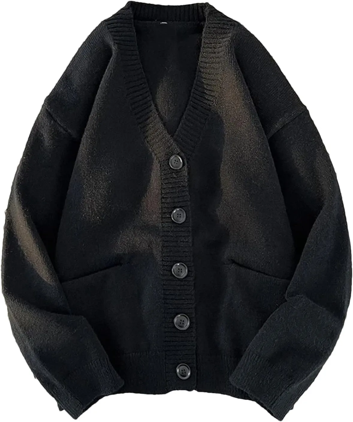 Men's Winter Fashion Casual Cardigan Ribbed V-Neck Sweater Jacket Light Jacket