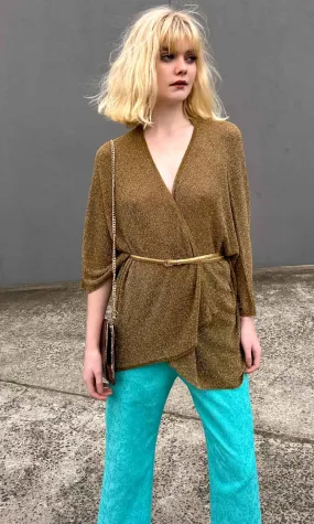 Momoni Drape Lurex Knitted Cardigan