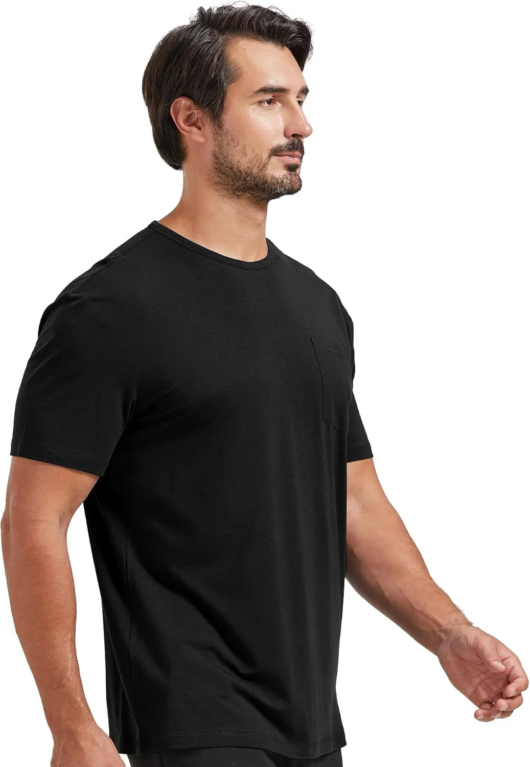 netdraw Men's Ultra Soft Bamboo Viscose Pocket T-Shirt Classic Fit Lightweight Cooling Short Sleeve Casual Basic Shirt