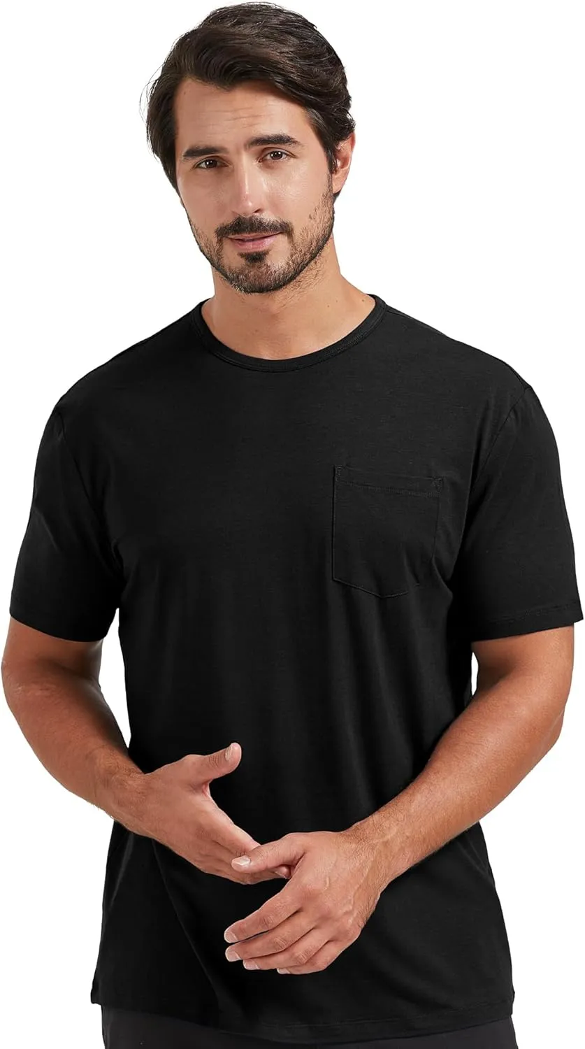 netdraw Men's Ultra Soft Bamboo Viscose Pocket T-Shirt Classic Fit Lightweight Cooling Short Sleeve Casual Basic Shirt