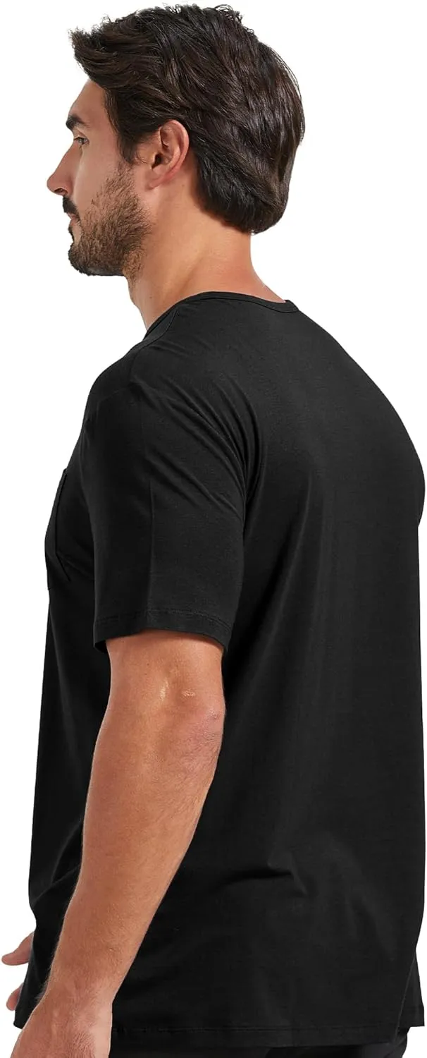 netdraw Men's Ultra Soft Bamboo Viscose Pocket T-Shirt Classic Fit Lightweight Cooling Short Sleeve Casual Basic Shirt