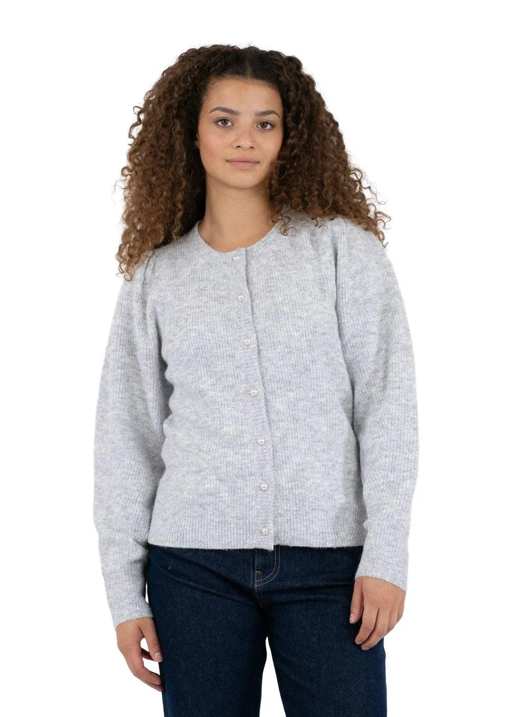 Nuna Knit Cardigan - Light Grey Melange