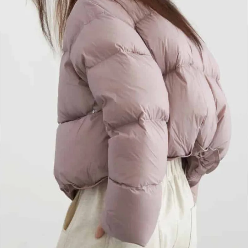 Puff Down Stand Collar Down Zipper Coat