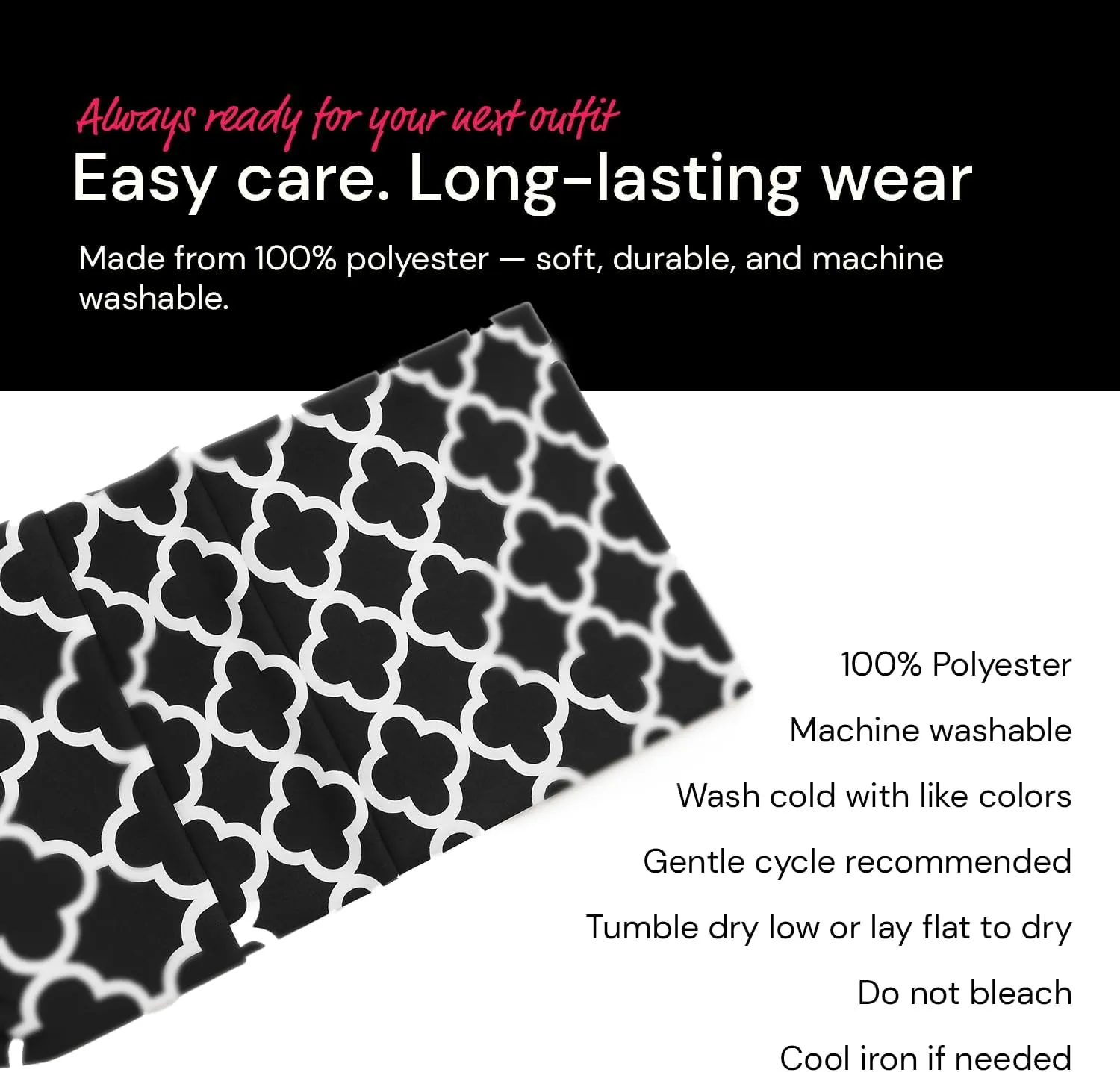 Quatrefoil Pattern Infinity Scarf for Women - Travel Scarf with Hidden Pocket - All Seasons