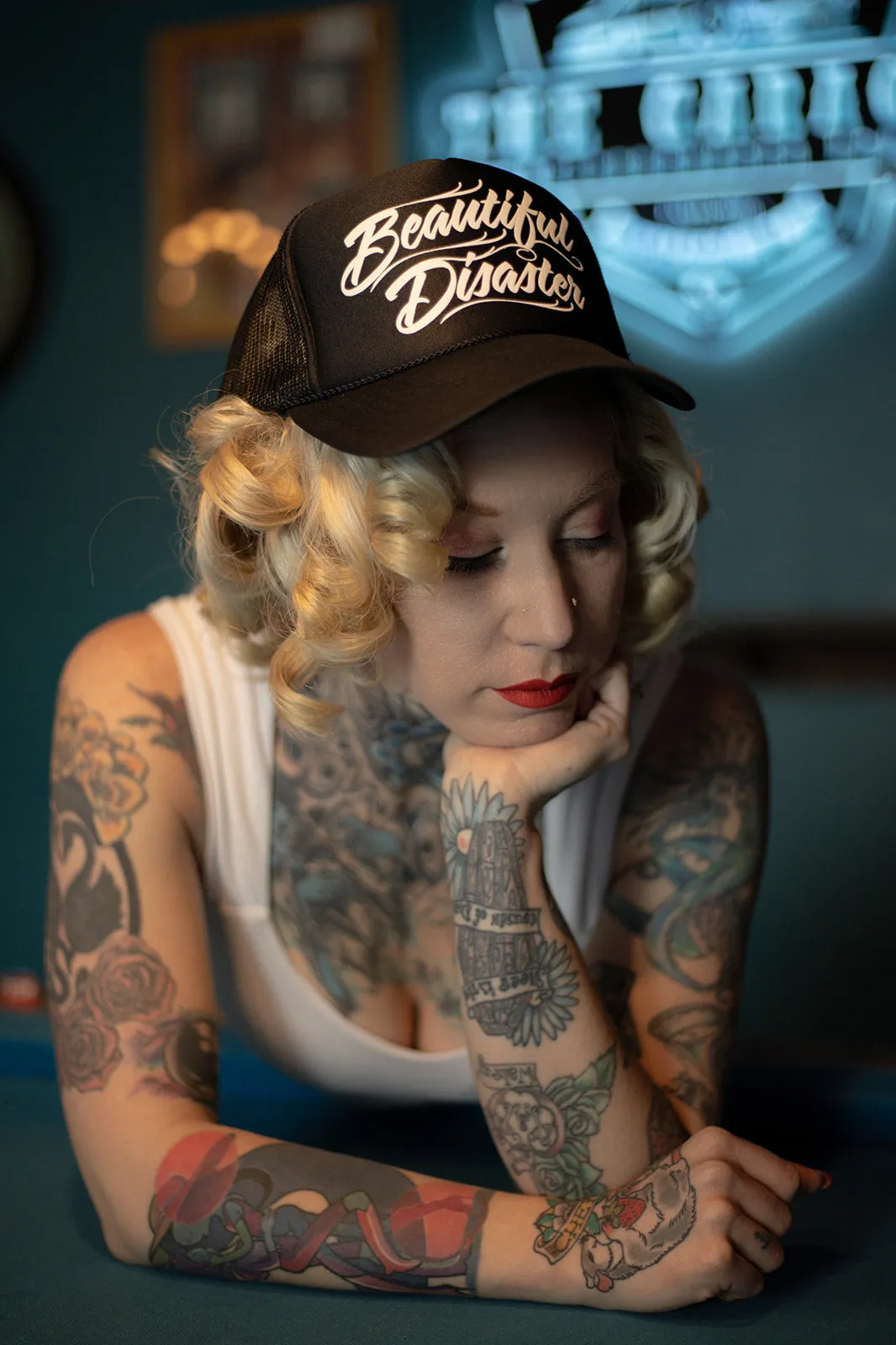 Scripty Trucker Hat - Black