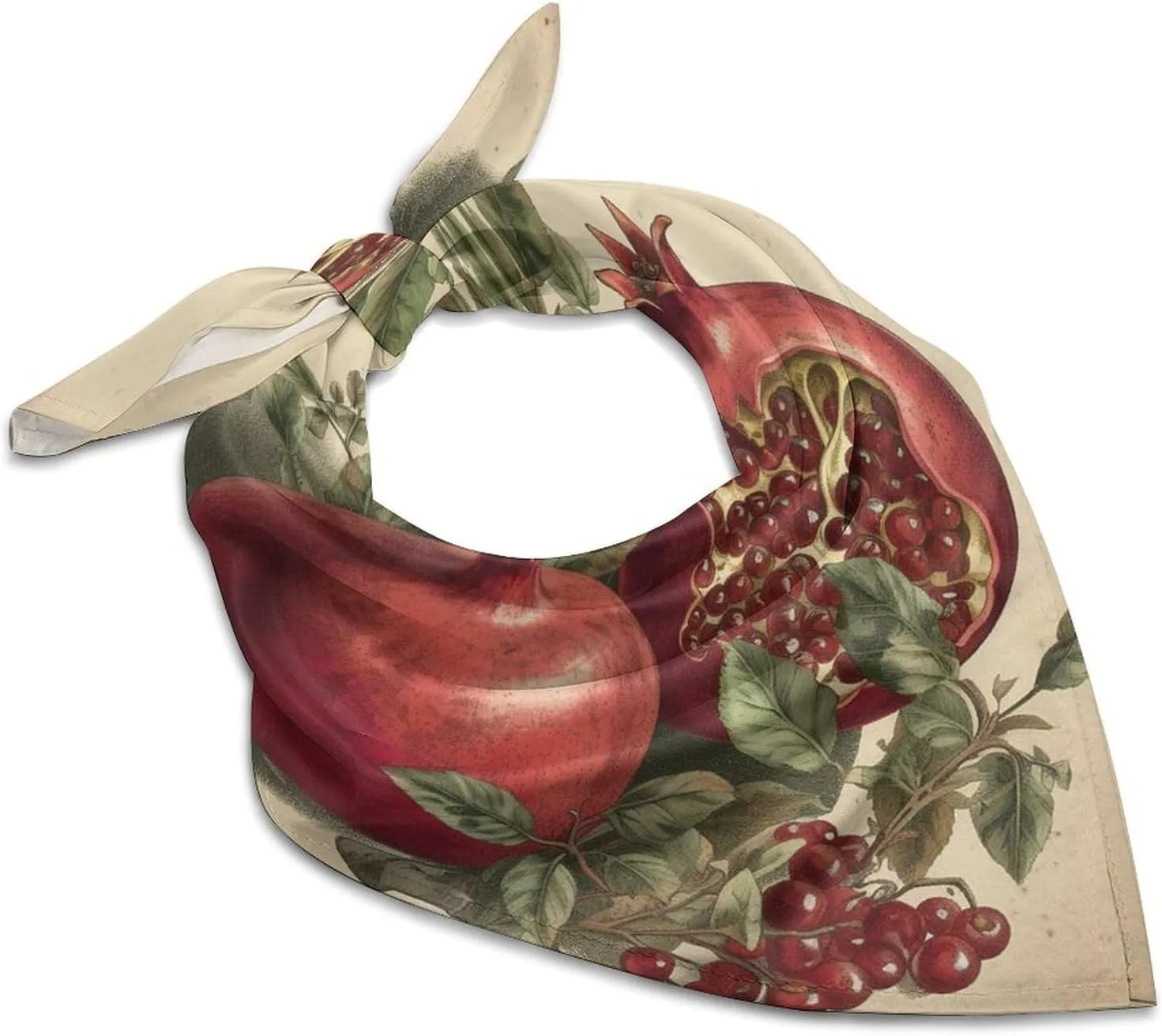 Silk Like Head Scarf for Women Satin Berries of Pomegranate Large Hair Scarves Square Satin Head Scarf Neckerchief for Women Headwear Stylish Headband 18 × 18 Inches