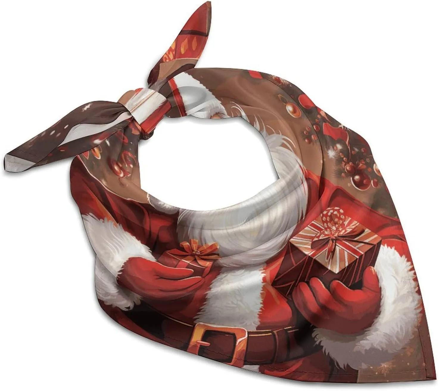 Silk Like Head Scarf for Women Satin Santa Claus Xmas Gifts Large Hair Scarves Square Satin Head Scarf Neckerchief for Women Headwear Stylish Headband 18 × 18 Inches