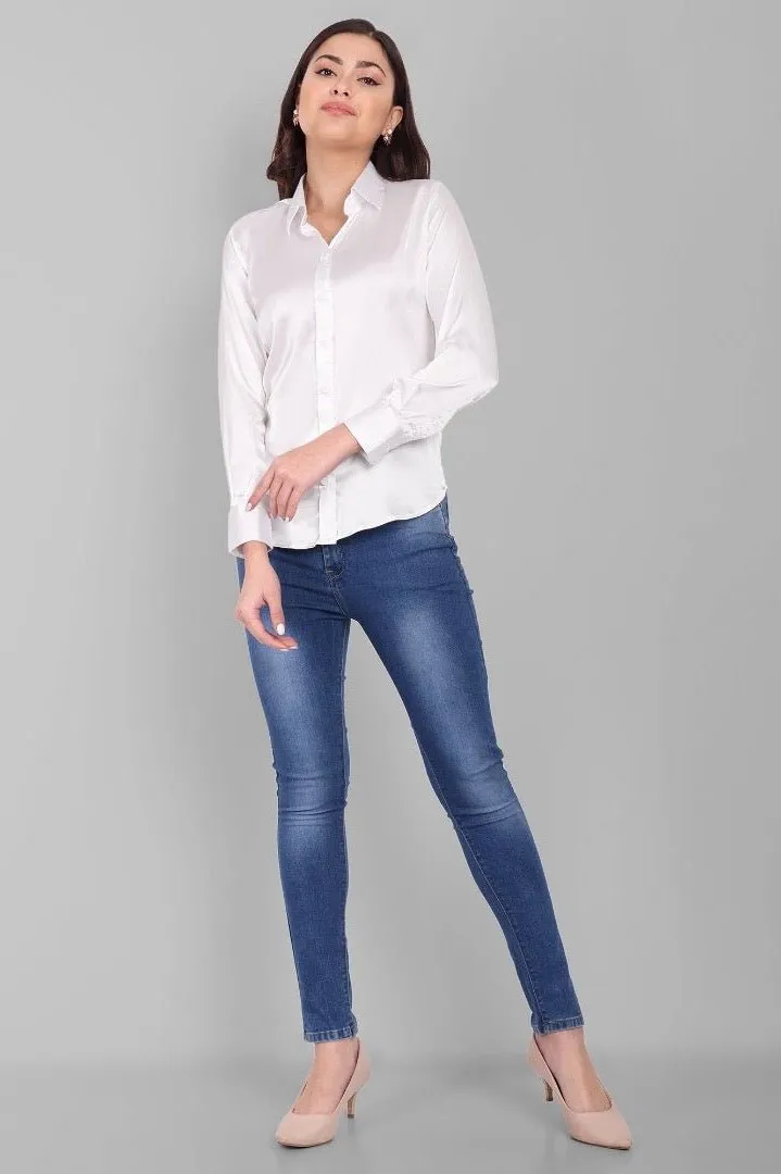Soft Satin White Shirt