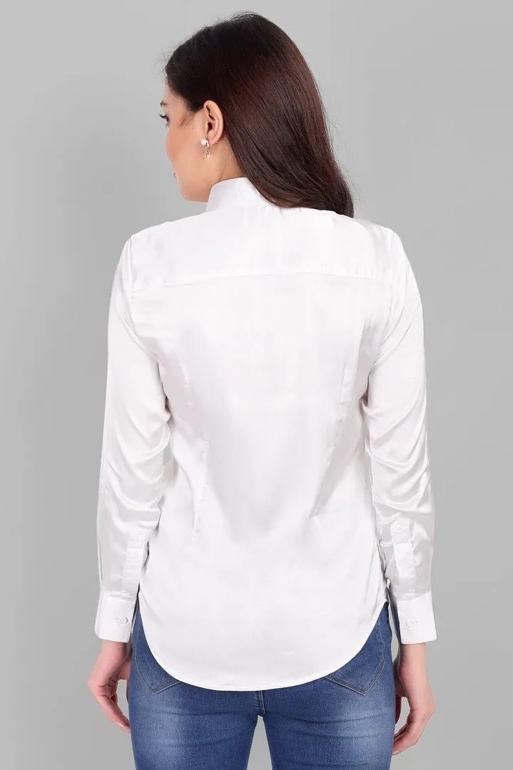 Soft Satin White Shirt