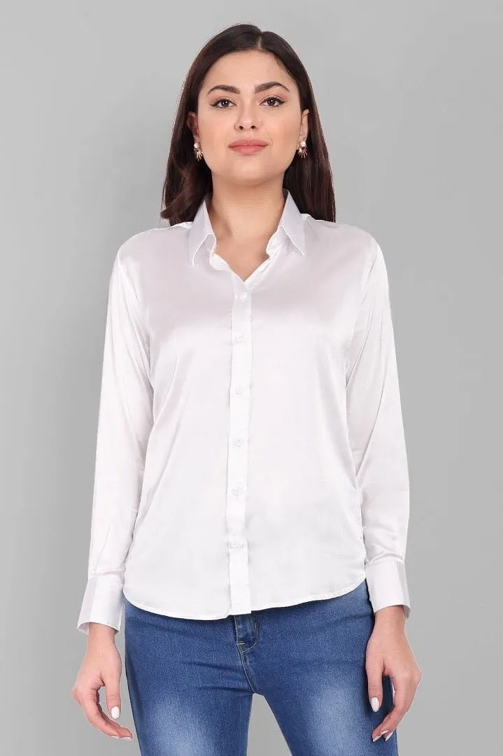 Soft Satin White Shirt