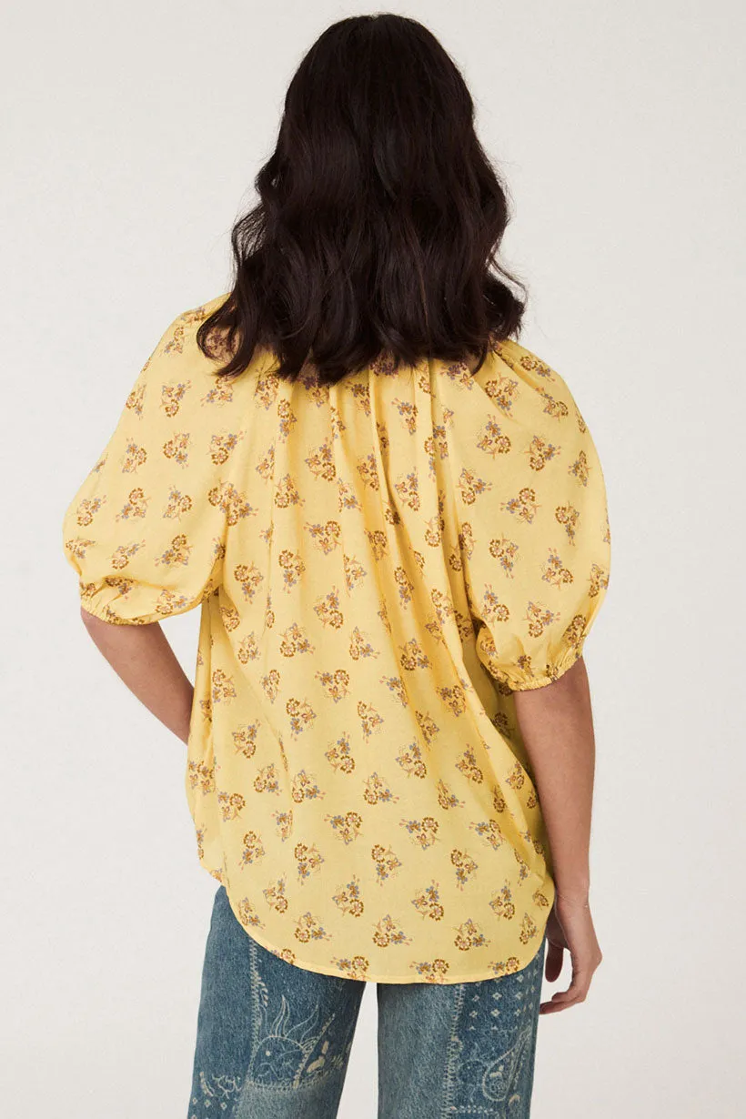 Spell Rebel Spirit Short Sleeve Blouse - Daffodil