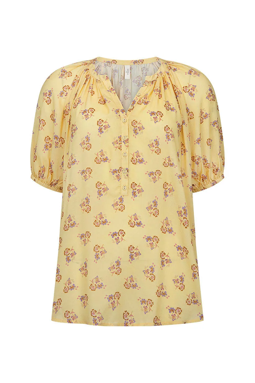 Spell Rebel Spirit Short Sleeve Blouse - Daffodil