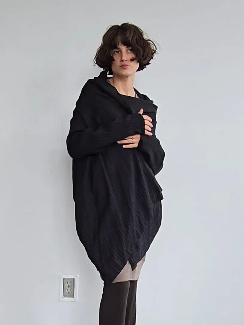 Striped Wool Flowy Jacket (M)