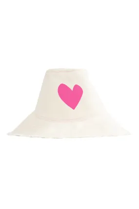 Sunny Daze Heart Hat Natural, Pop Pink