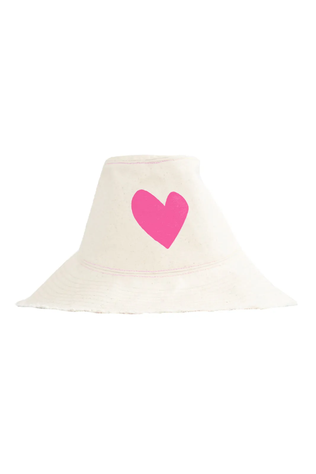 Sunny Daze Heart Hat Natural, Pop Pink