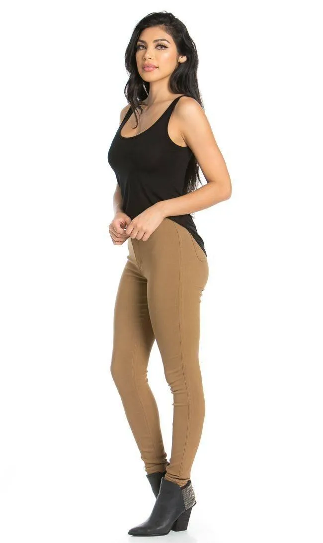Super High Waisted Stretchy Skinny Jeans (S-3XL) - Mocha
