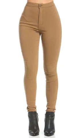 Super High Waisted Stretchy Skinny Jeans (S-3XL) - Mocha
