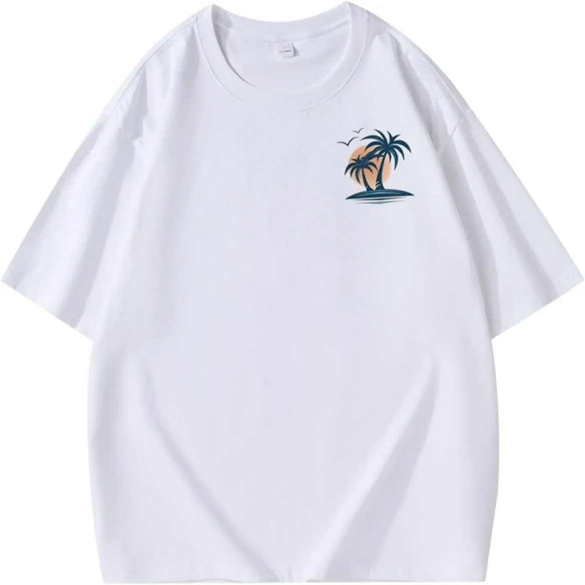T Shirts for Man Palm Tree Printed Graphic Tees Casual Summer Beach Tops Short Sleeve Crew Neck Basic Tee Shirts