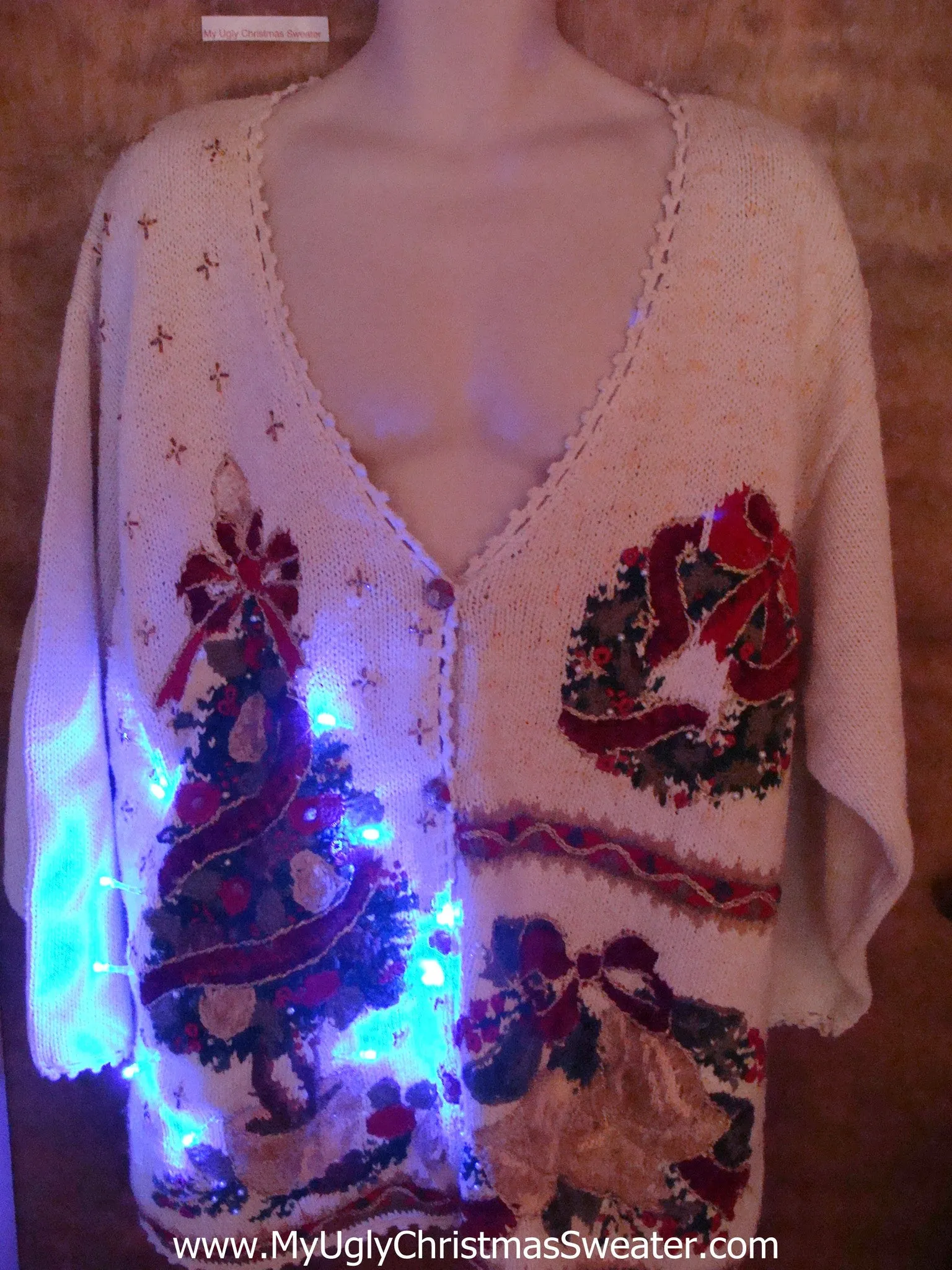 Tacky Tree Light Up Ugly Xmas Sweater