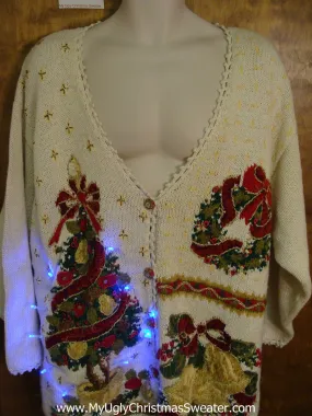 Tacky Tree Light Up Ugly Xmas Sweater