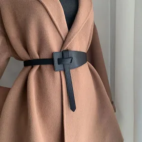 Timeless Knot Leather Belt - For Women High Quality Knot Soft Pu Leather Long Waistband Female Waist Wide Coat Corset Belt Cummerbunds