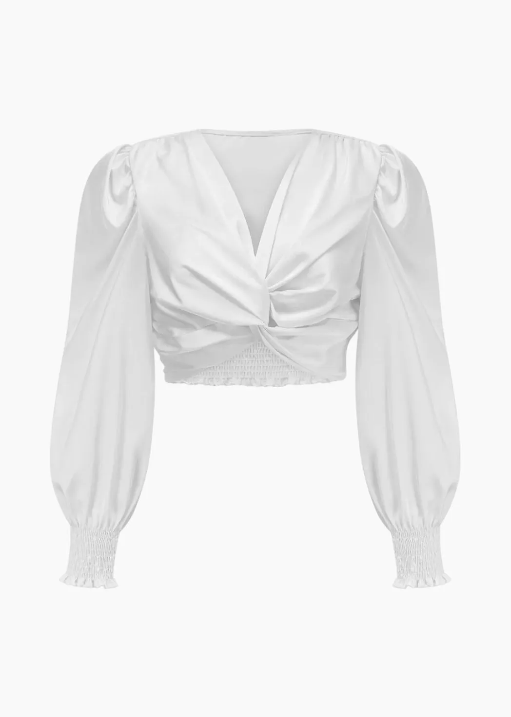Twisted Front V-Neck Blouse