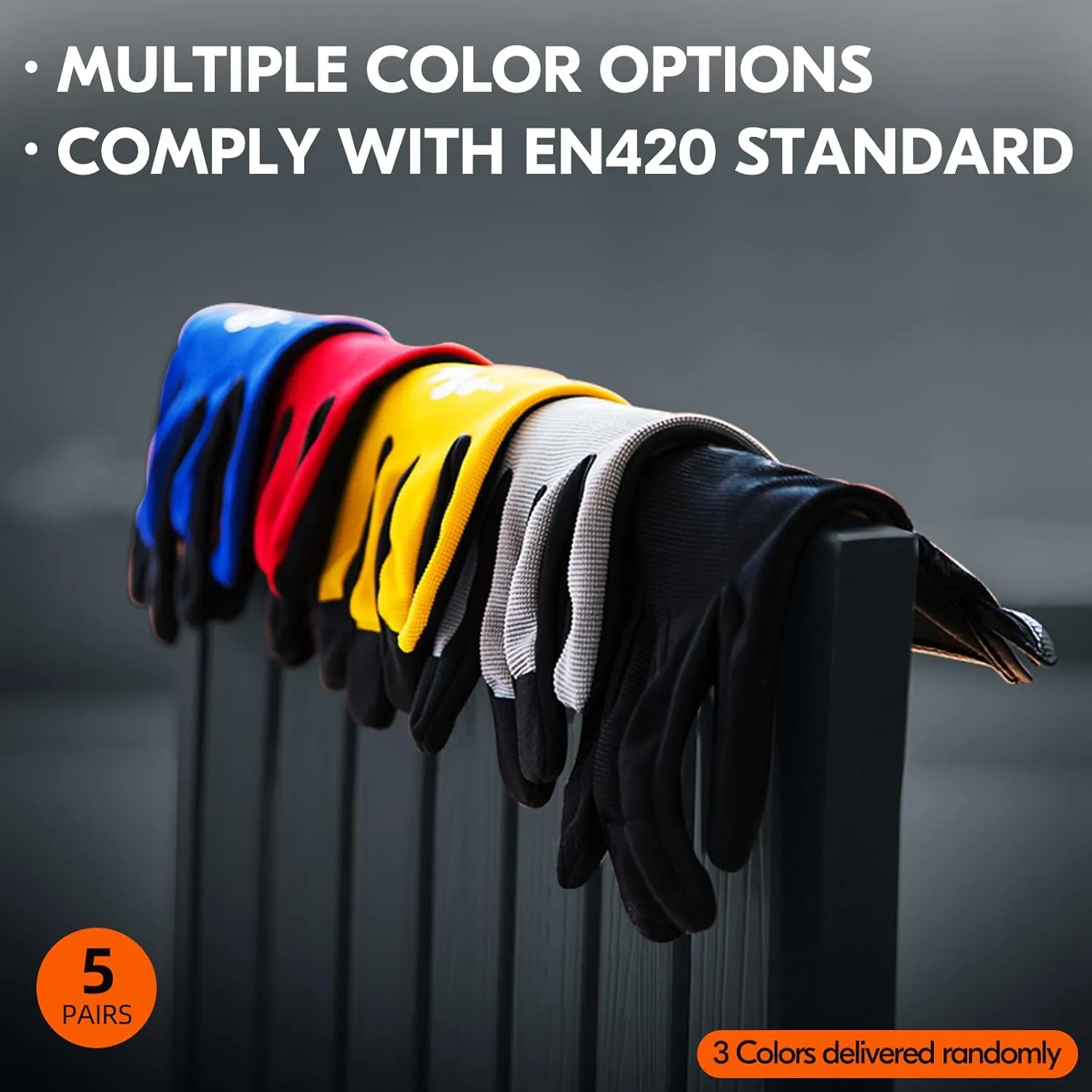 Vgo... 5-Pairs High Performance Safety Work Gloves For Men Women,Light Duty Gloves,High Dexterity,Value Pack (AL8736)