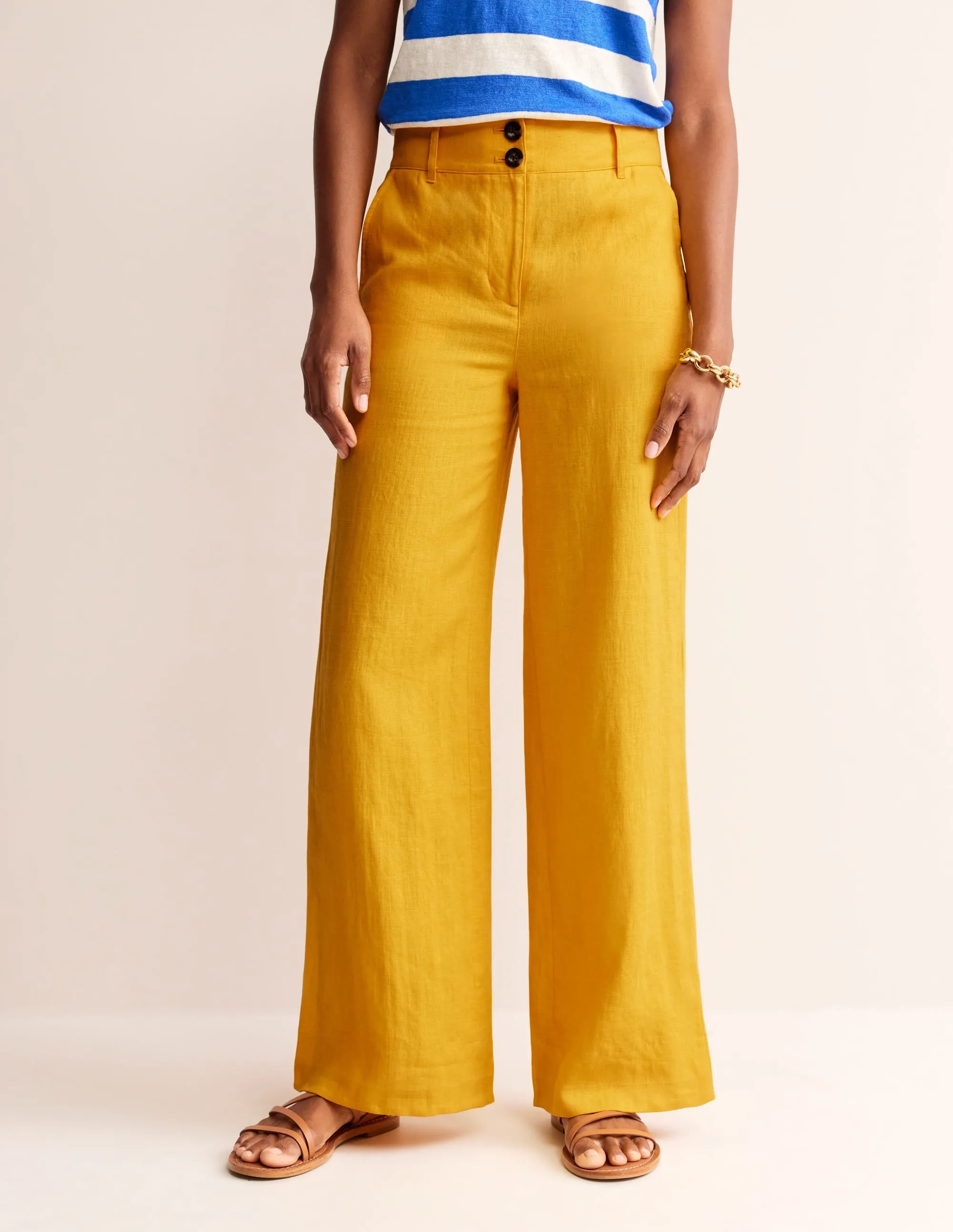 Westbourne Linen Trousers-Artisan Gold