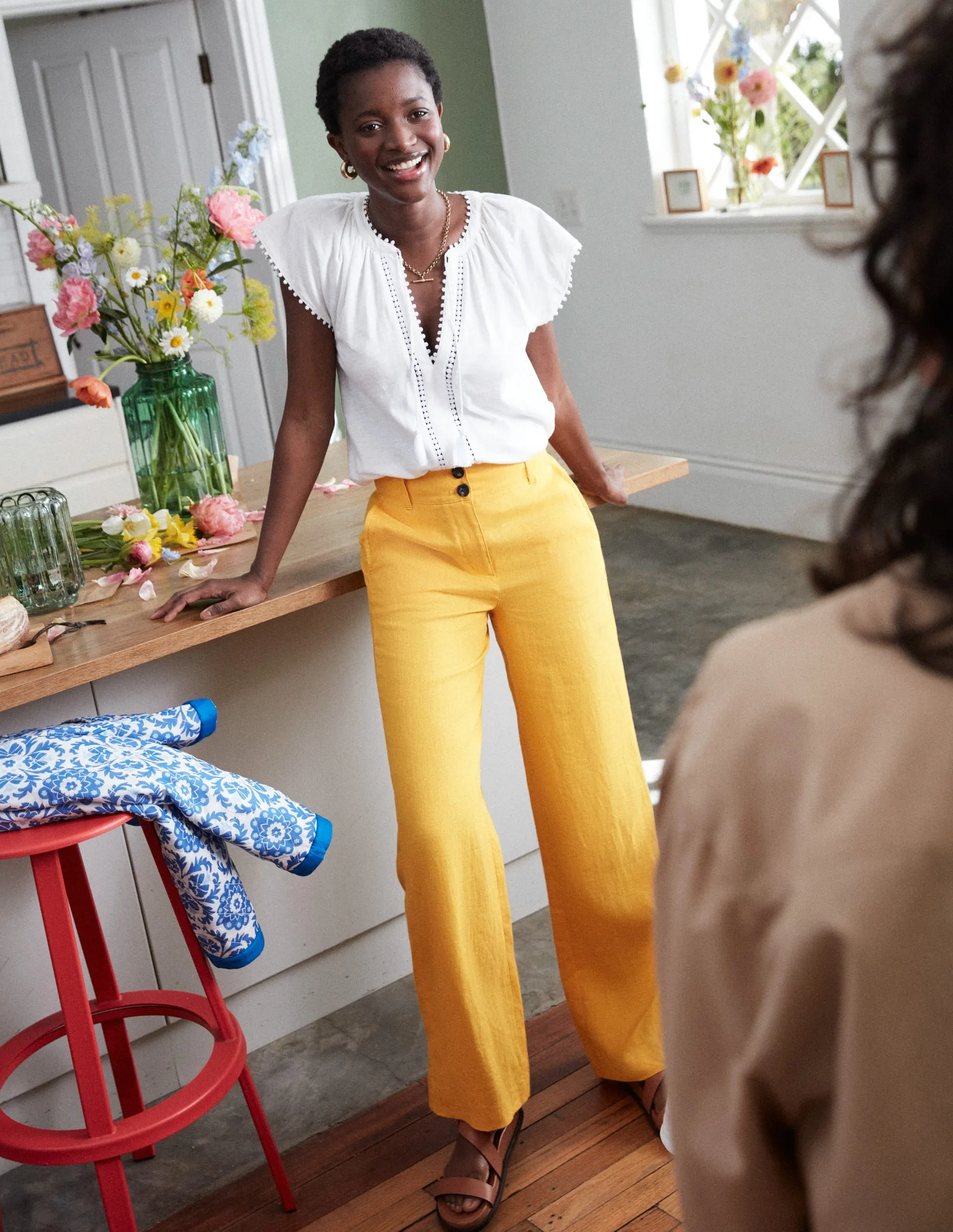 Westbourne Linen Trousers-Artisan Gold