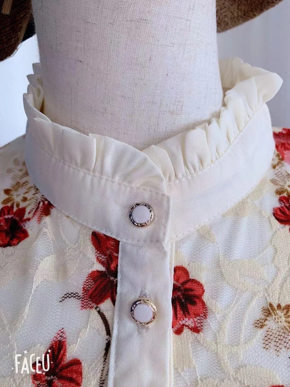 Winter Lace Casual Long Sleeve Flower Elegant Slim Velvet Blouse