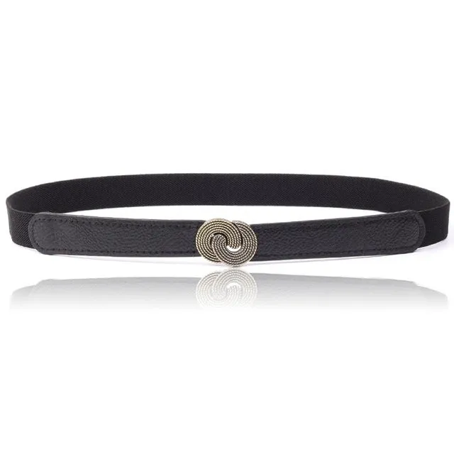 Women Elastic belt HOT black Waistband wide Elegant gold buckle Cummerbunds for women