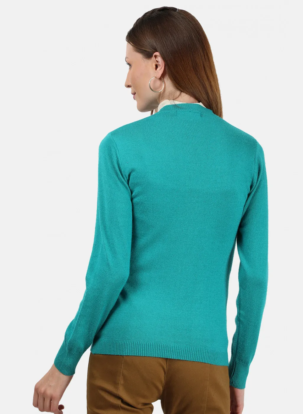Women Light Green Solid Cardigan