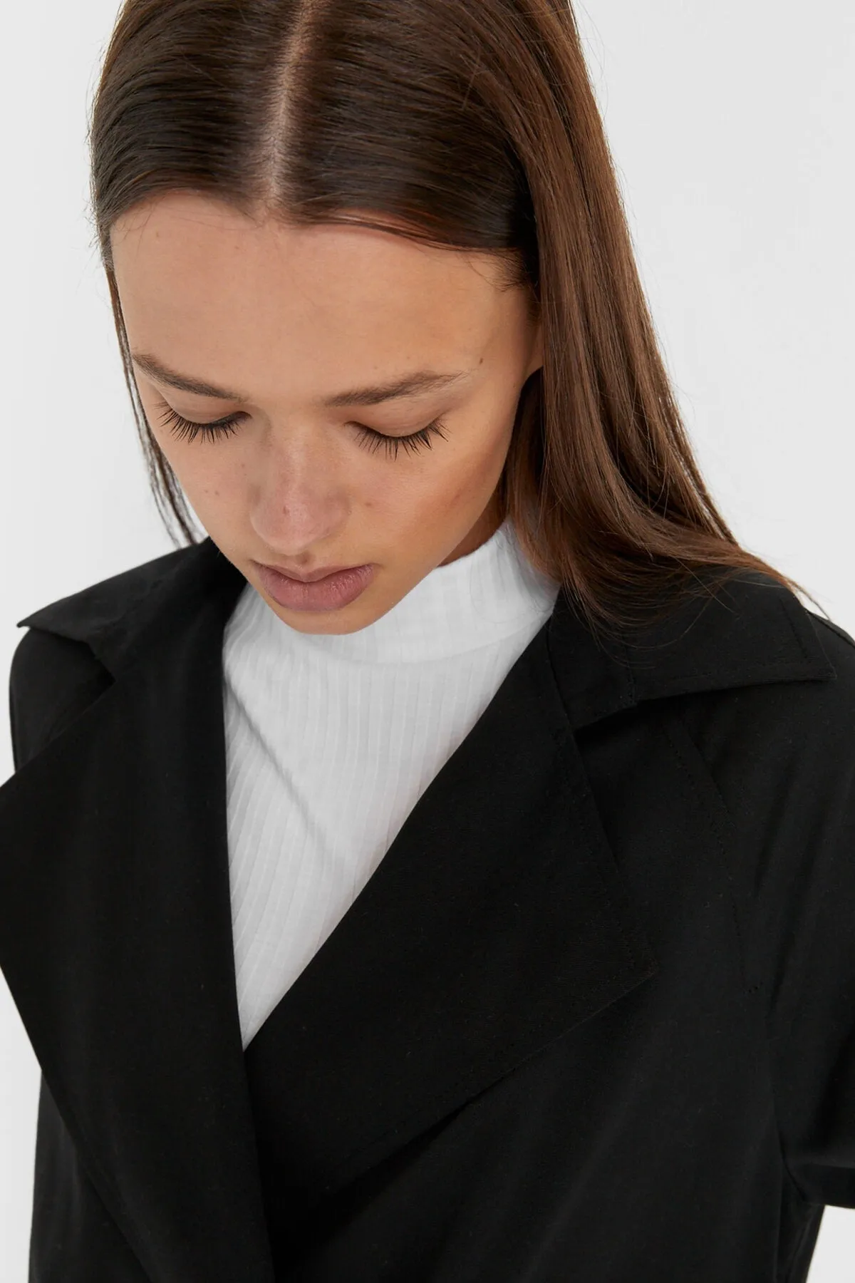 Women-s Cream Long Flowy Trench Coat