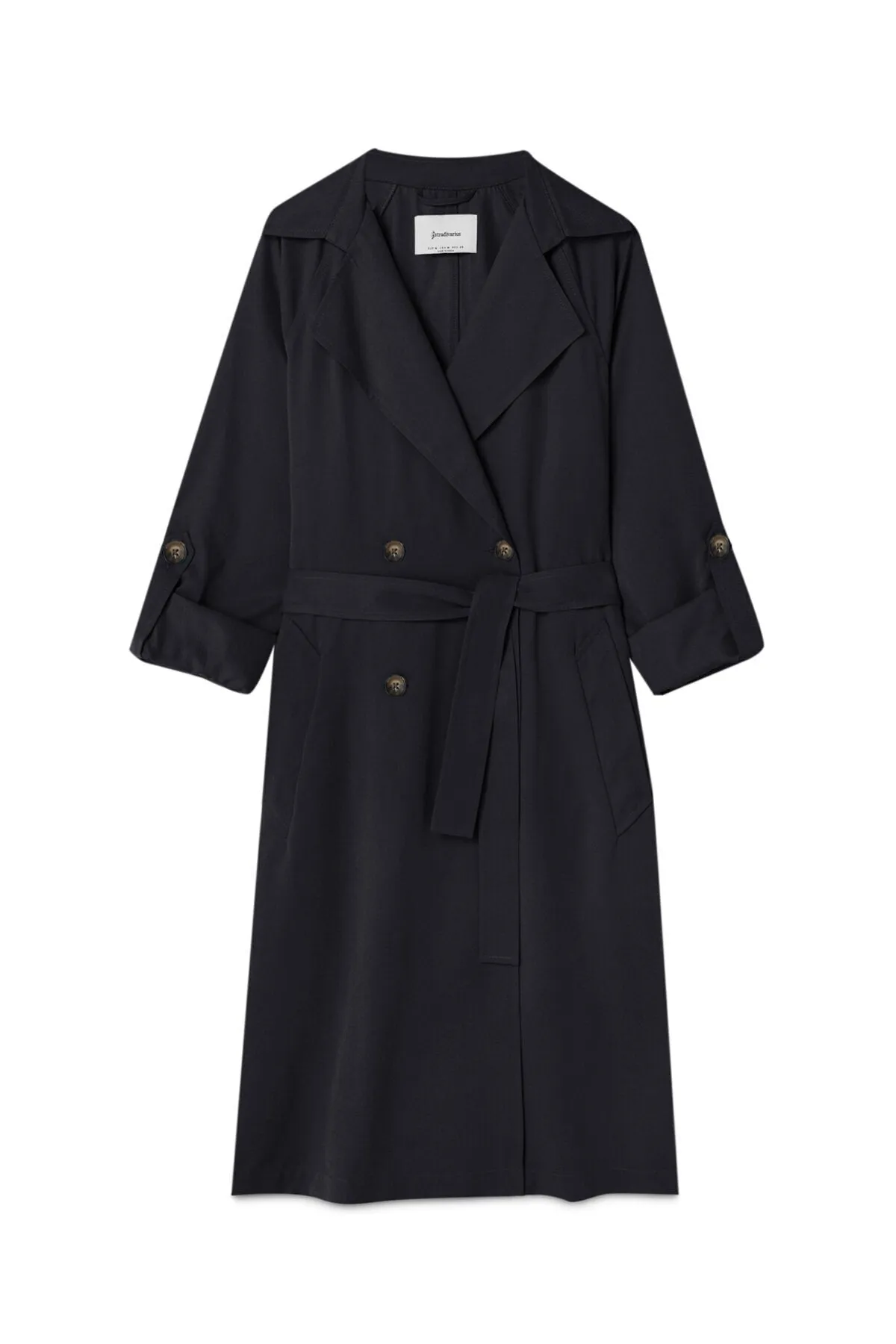 Women-s Cream Long Flowy Trench Coat
