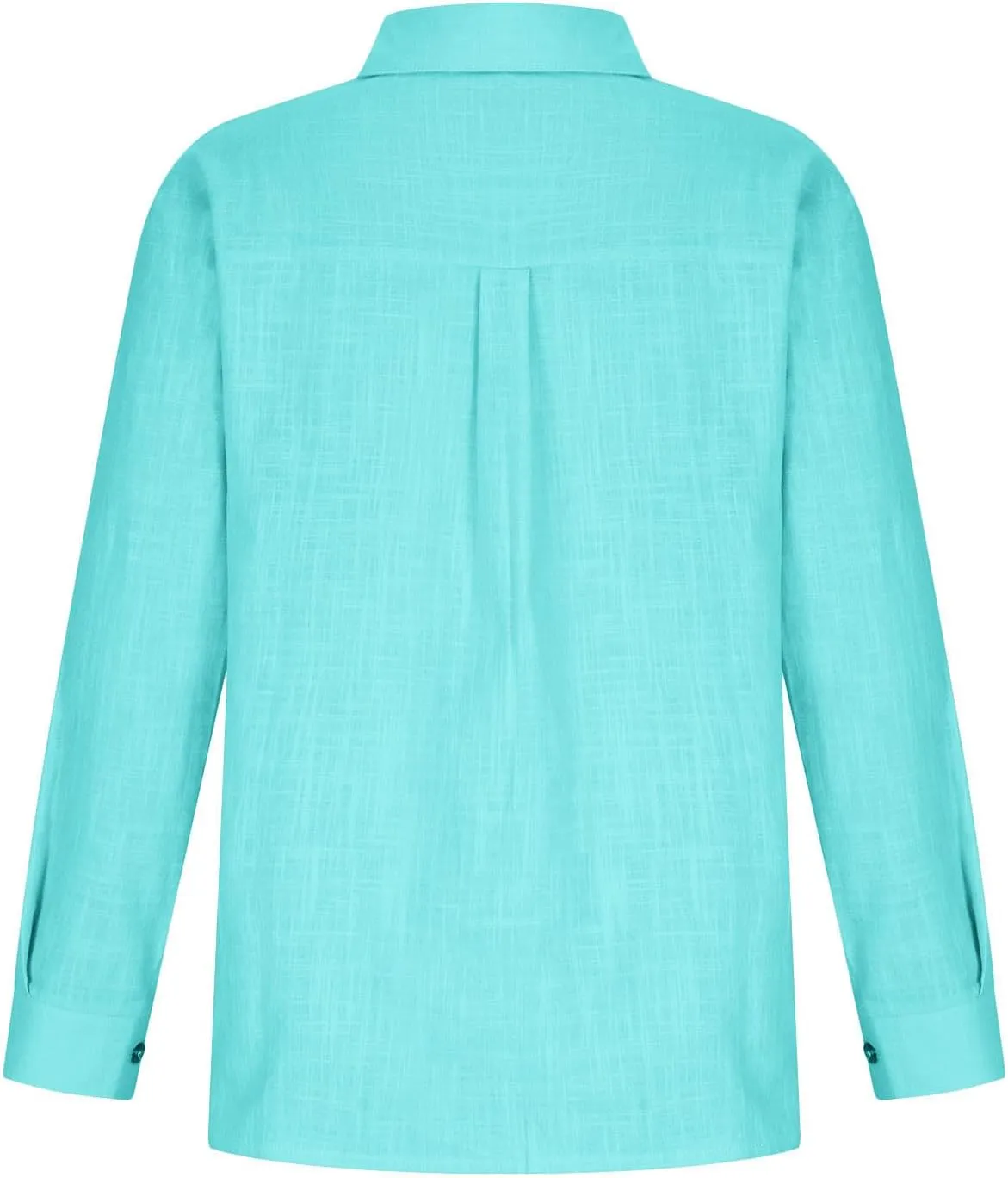 Womens Long Sleeve Cotton Linen Shirts V Neck Button Down Blouse Casual Collared Work Tops Loose Fit Casual Tshirt