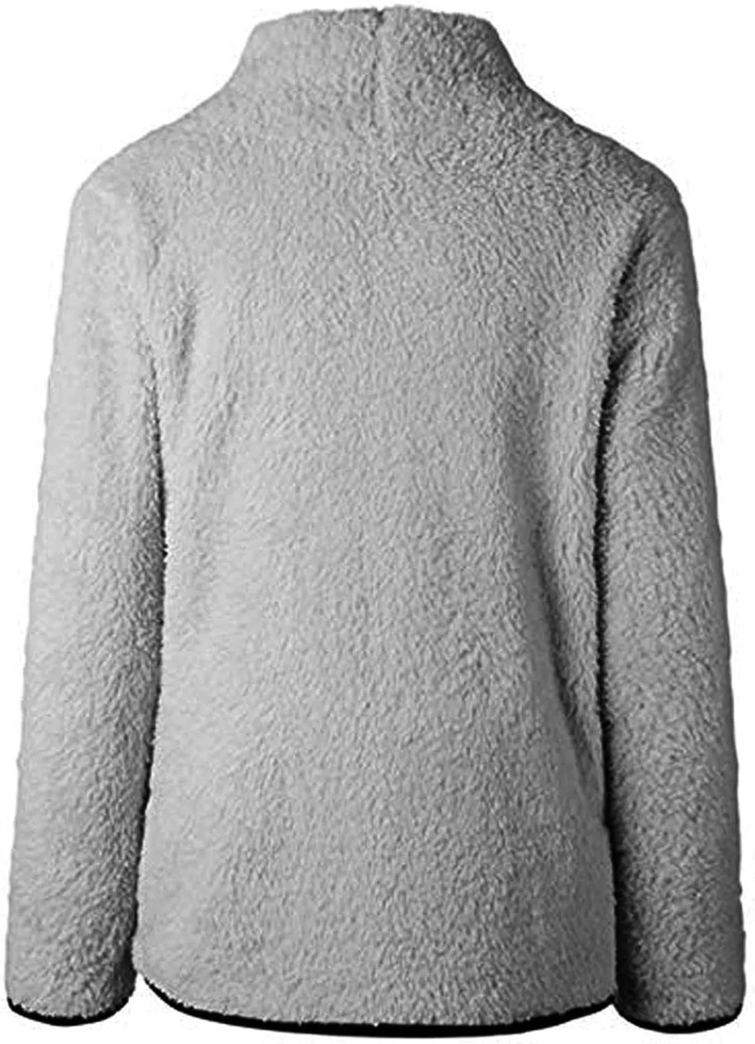 Women's Oversized Sherpa Fuzzy Fleece Sweatshirts Long Sleeves Turtleneck Casual Pullover Sweater Winter Fluffy Warm Outwear