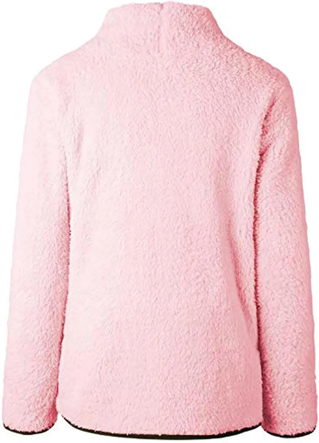 Women's Oversized Sherpa Fuzzy Fleece Sweatshirts Long Sleeves Turtleneck Casual Pullover Sweater Winter Fluffy Warm Outwear