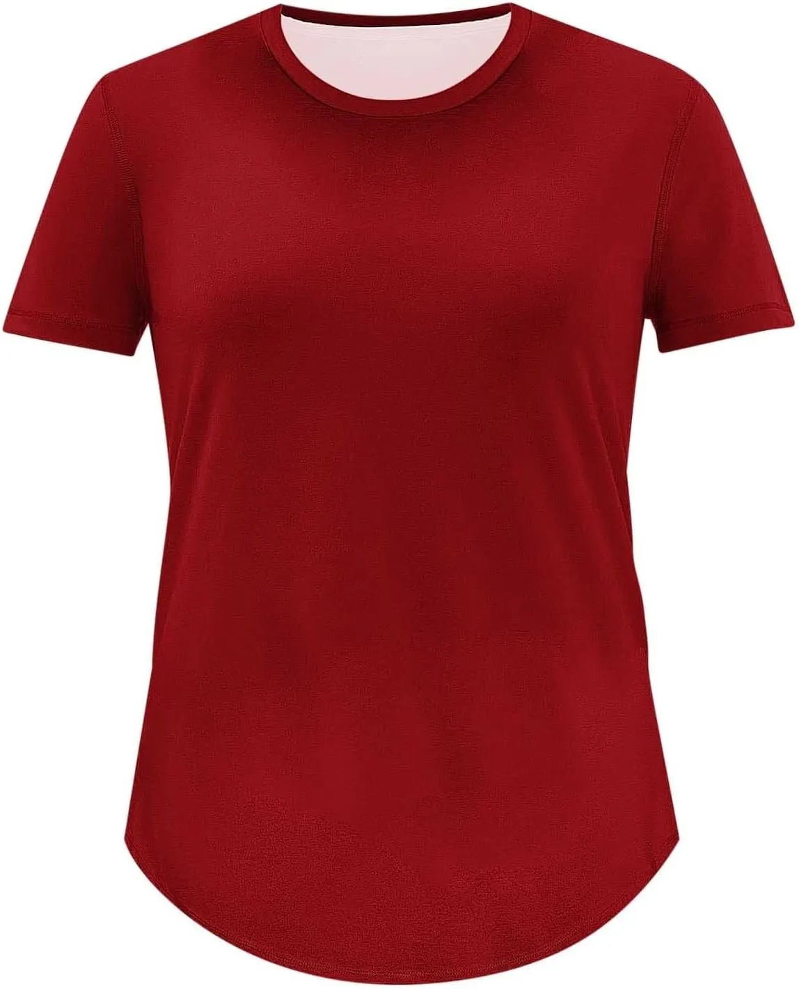 Women's Plus Size Summer Tops Round Neck Short Sleeve Tee Shirt Trendy Casual Loose Comfy Solid Color Basic Shirts