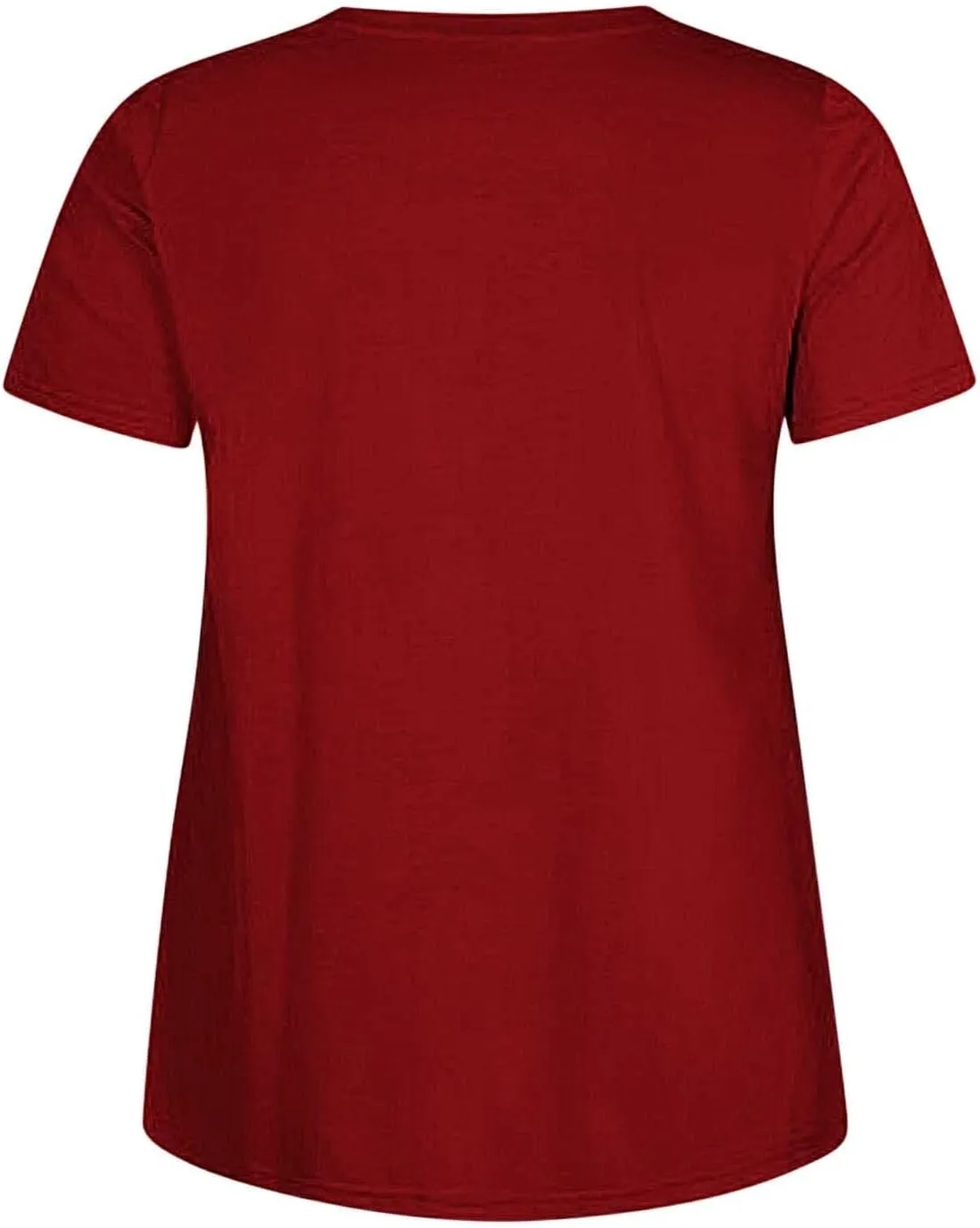 Women's Plus Size Summer Tops Round Neck Short Sleeve Tee Shirt Trendy Casual Loose Comfy Solid Color Basic Shirts