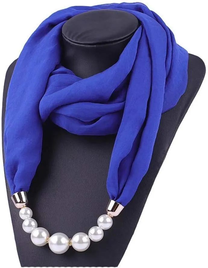 Women's Scarves Multi-purpose Unique Pendant Scarf Necklace Stylish Infinity Scarf with Jewelry Accessory