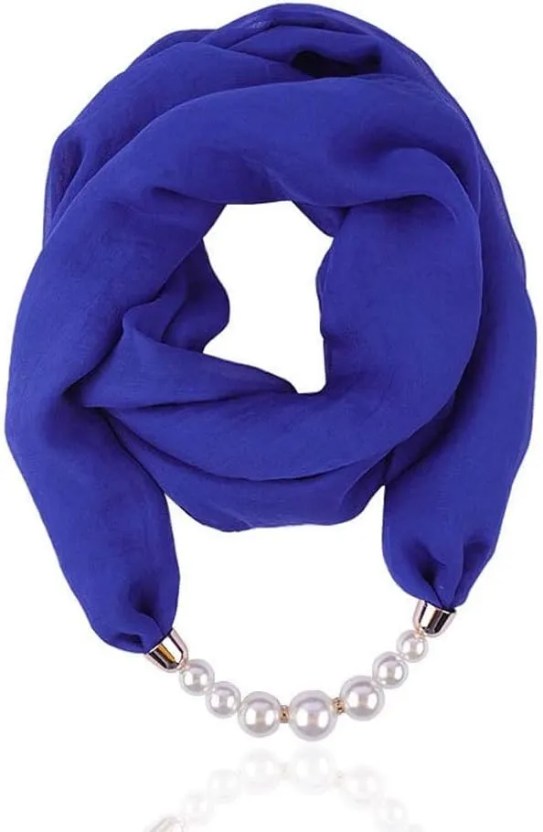Women's Scarves Multi-purpose Unique Pendant Scarf Necklace Stylish Infinity Scarf with Jewelry Accessory