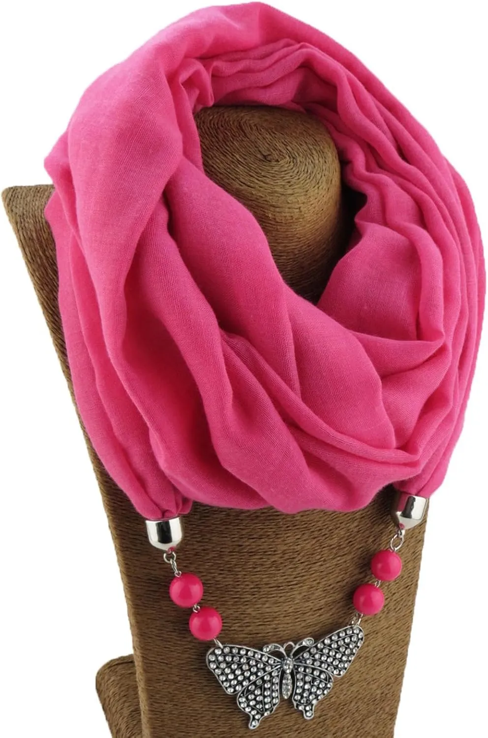Women's Scarves Multi-purpose Unique Pendant Scarf Necklace Stylish Infinity Scarf with Jewelry Accessory