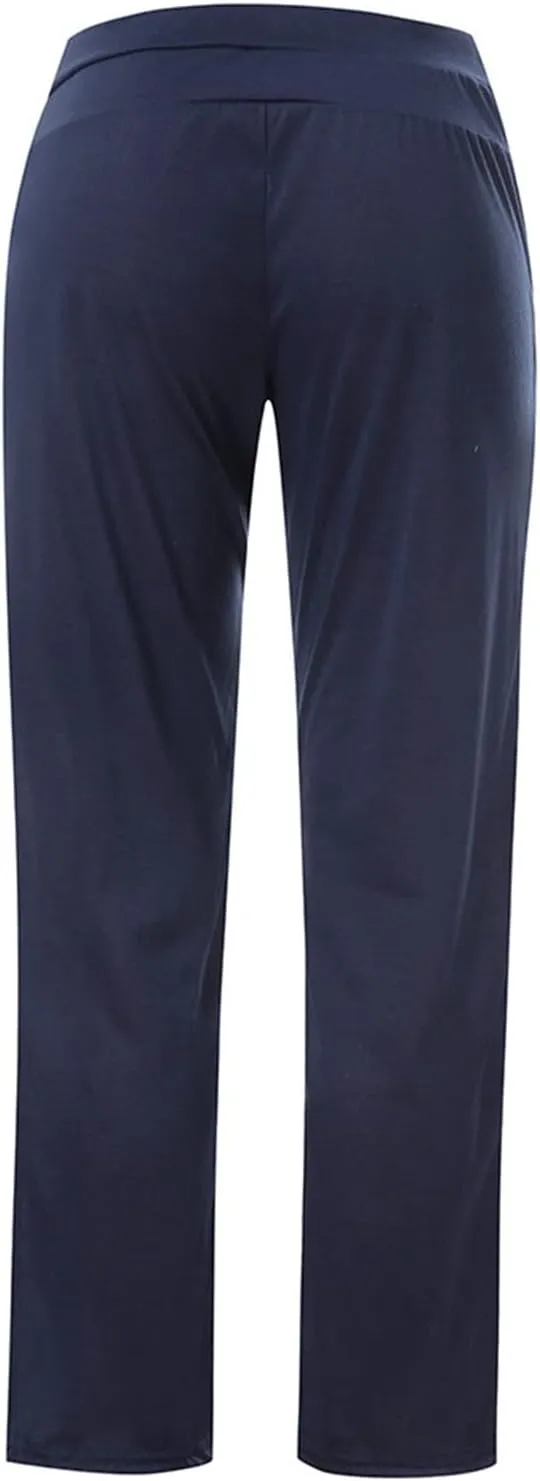 Womens Solid Color Wide Leg Sports Straight Trousers Jogging Comfy Breathable Loose Casual Baggy Drawstring Pants