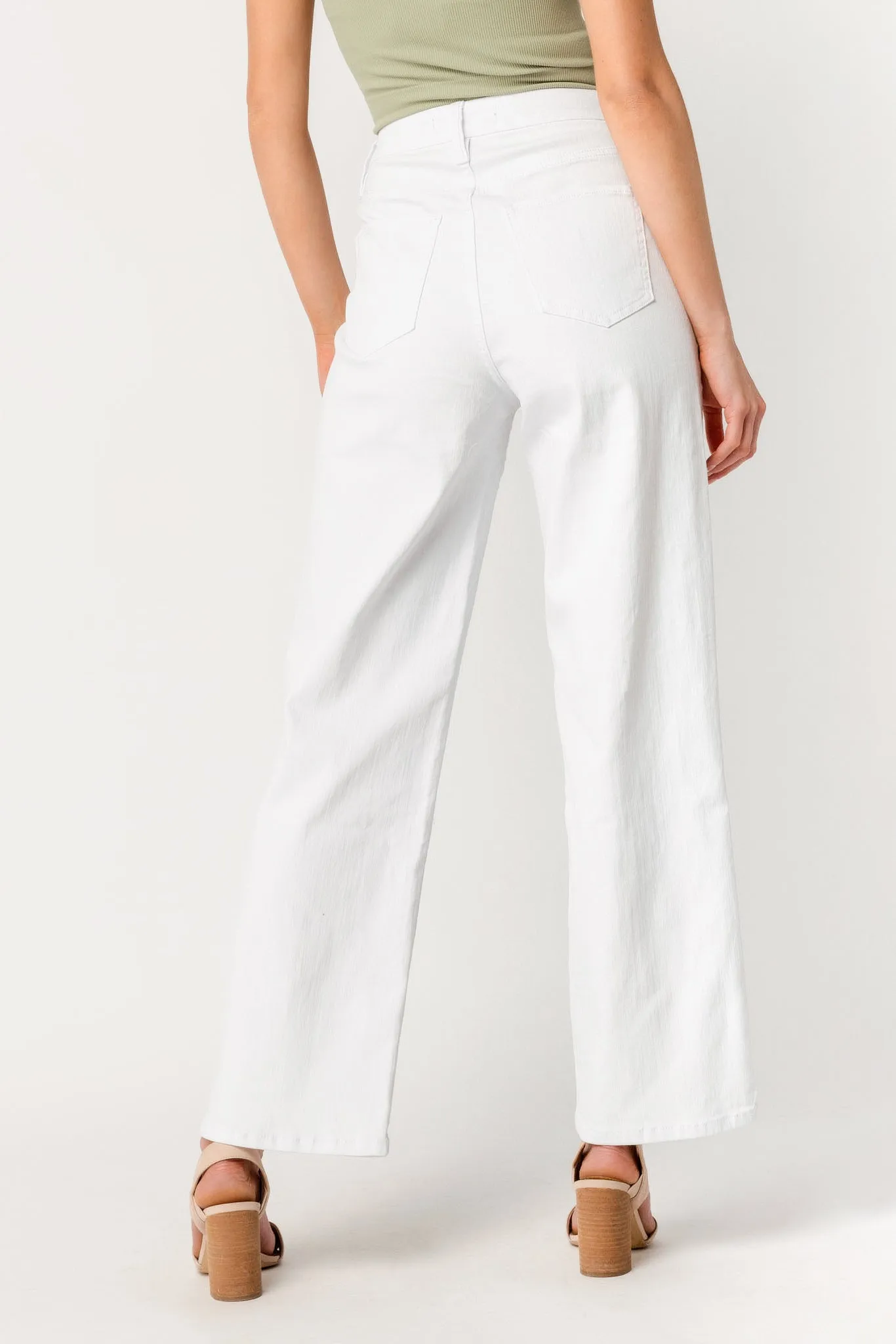 YMI White Curvy High-Rise Wide Leg Jean
